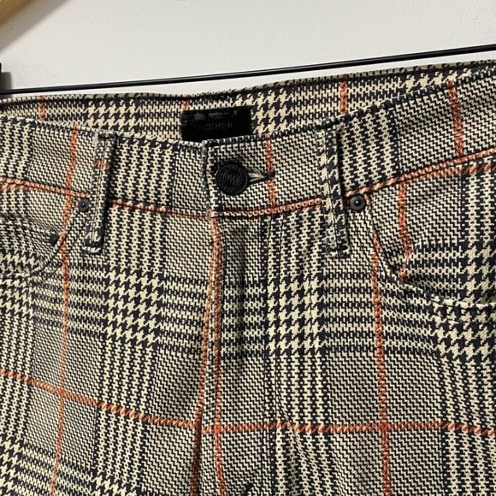 Mother The Insider High Rise Plaid Ankle Jeans Size 26 - Picture 9 of 14
